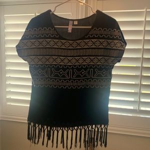 Black fringe top